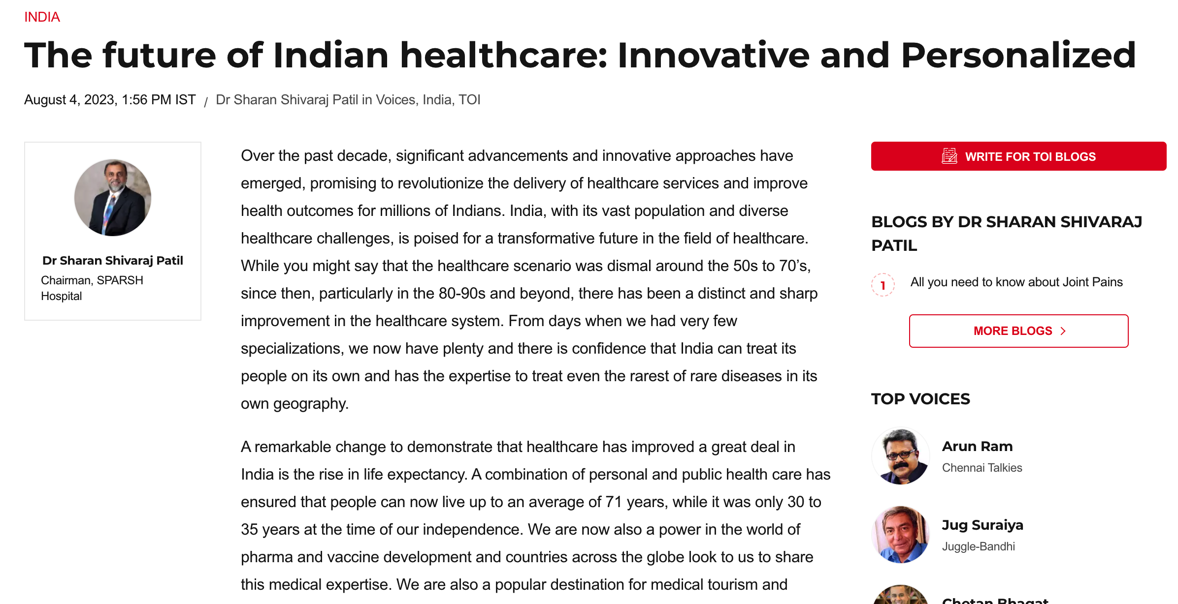 The future of Indian healthcare: Innovative and Personalized